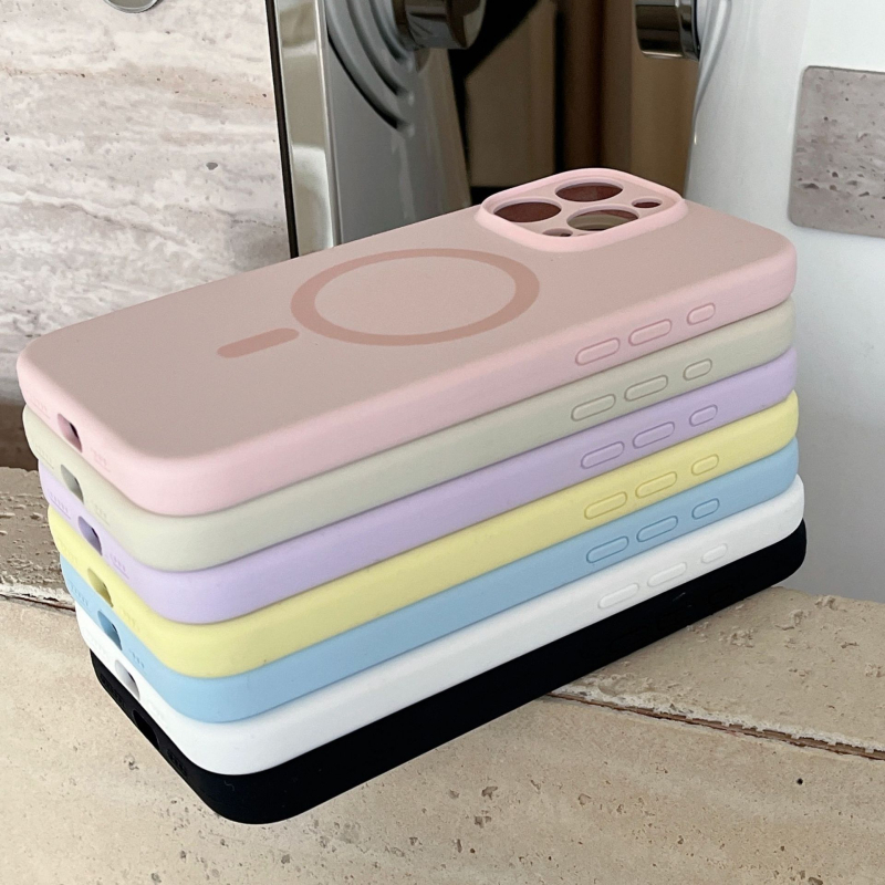Piemērots Apple 16Pro Max mobilā tālruņa maciņam ar šķidru silikonu, magnētisku iPhone 15, smalku caurumu, 14/13, vienkrāsains, vienkāršs