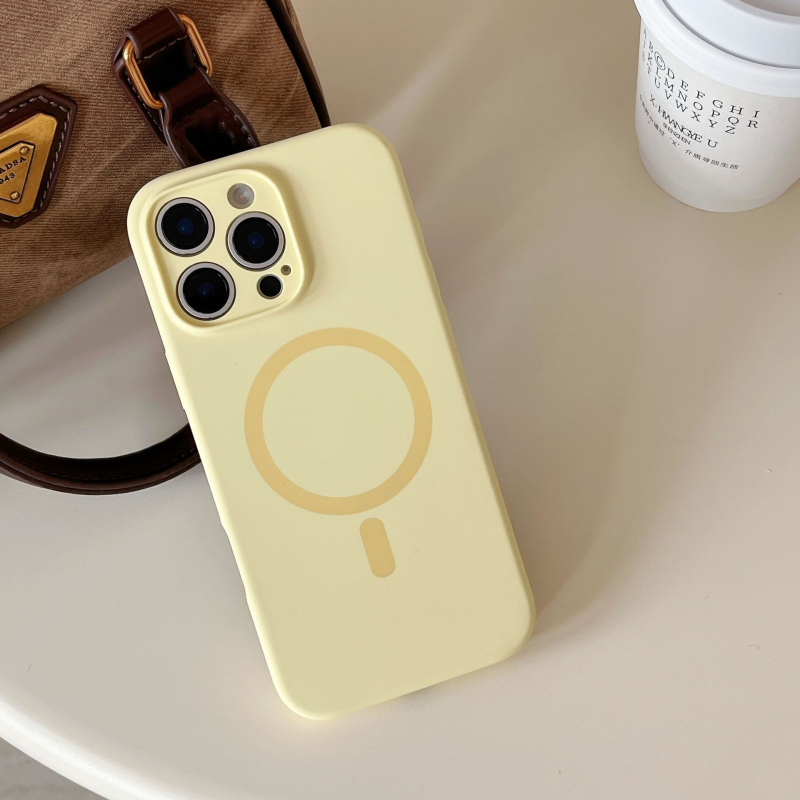 Piemērots Apple 16Pro Max mobilā tālruņa maciņam ar šķidru silikonu, magnētisku iPhone 15, smalku caurumu, 14/13, vienkrāsains, vienkāršs