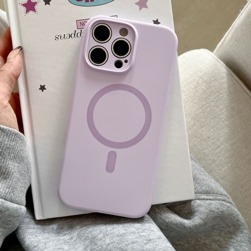 Piemērots Apple 16Pro Max mobilā tālruņa maciņam ar šķidru silikonu, magnētisku iPhone 15, smalku caurumu, 14/13, vienkrāsains, vienkāršs