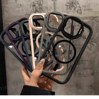 Piemērots iPhone 17 Pro Max telefona maciņam, lēcas vāciņa kronšteinam, caurspīdīgam, magnētiskam Apple 16 pretnodiluma aizsargvāciņam