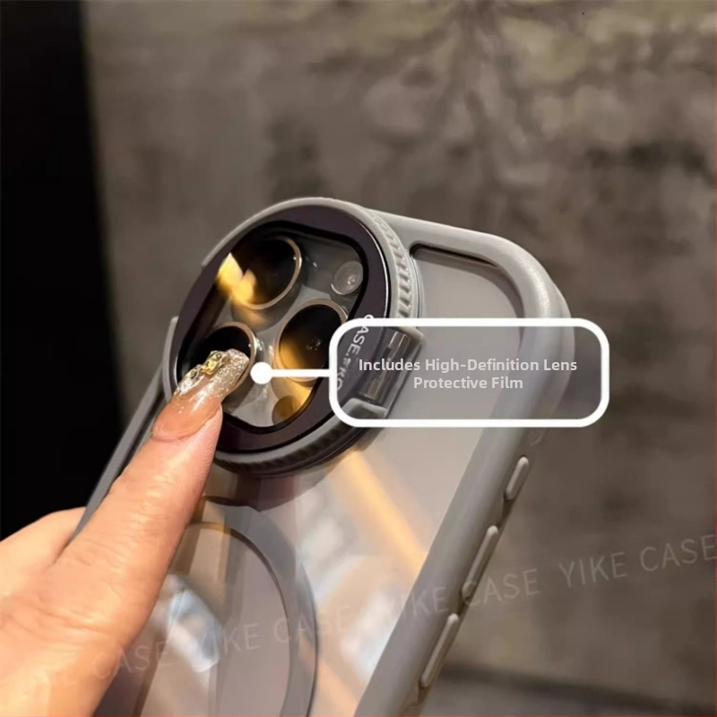 Vhodné pre puzdro na telefón s krytom objektívu, priehľadné magnetické puzdro s ochranou proti pádu pre Apple 16