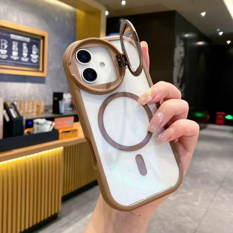 Piemērots iPhone 17 Pro Max telefona maciņam, lēcas vāciņa kronšteinam, caurspīdīgam, magnētiskam Apple 16 pretnodiluma aizsargvāciņam