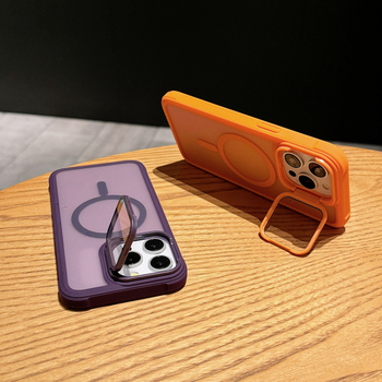 Piemērots iPhone16PROMAX tālruņa maciņam, matētam magnētiskam, ādu absorbējošam lēcas turētājam, Apple 15 cietajam aizsargapvalkam