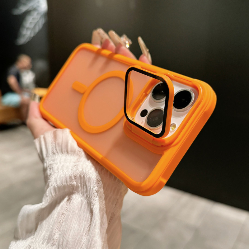 Piemērots iPhone16PROMAX tālruņa maciņam, matētam magnētiskam, ādu absorbējošam lēcas turētājam, Apple 15 cietajam aizsargapvalkam