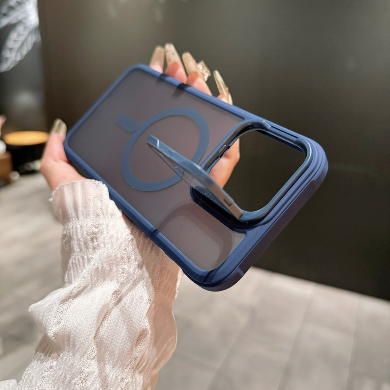 Piemērots iPhone16PROMAX tālruņa maciņam, matētam magnētiskam, ādu absorbējošam lēcas turētājam, Apple 15 cietajam aizsargapvalkam