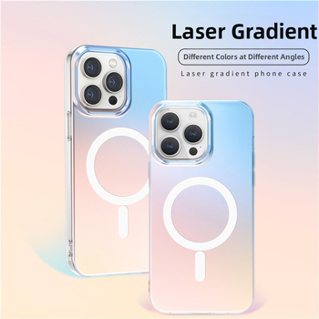 Подходящ за Apple 15Pro, цветен калъф за мобилен телефон, Iphone16, матиран хамелеон, нов Magsafe магнитен калъф с вакуумна клапа.