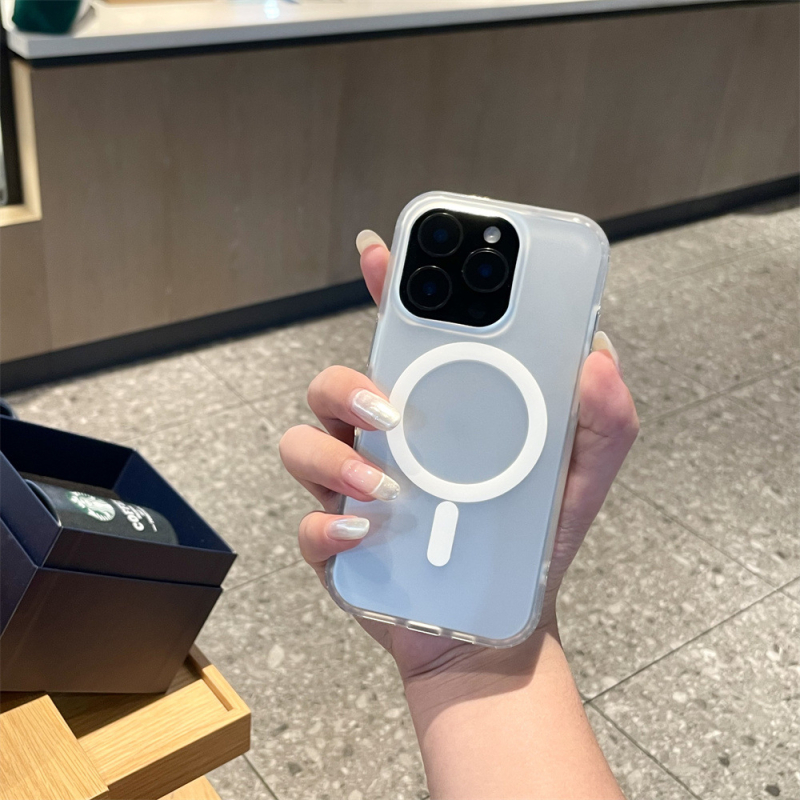 Подходящ за Apple 15Pro, цветен калъф за мобилен телефон, Iphone16, матиран хамелеон, нов Magsafe магнитен калъф с вакуумна клапа.