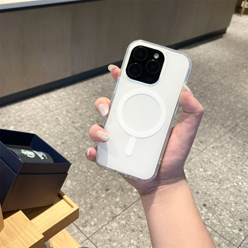 Подходящ за Apple 15Pro, цветен калъф за мобилен телефон, Iphone16, матиран хамелеон, нов Magsafe магнитен калъф с вакуумна клапа.