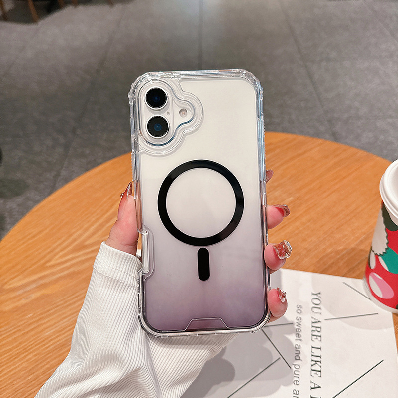Värviline magnetiline kolm-ühes ümbris, mis sobib Apple 17 Pro Maxile, kukkumiskindel 16 Pro Gradient kaitsev kõvaümbris 15