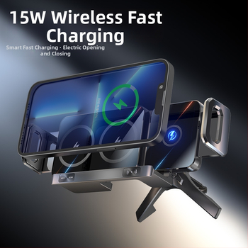 Сгъваем екран за мобилен телефон с изход за въздух, 15W бързо зареждане, сгъваем екран за мобилен телефон, държач за мобилен телефон с голям екран и кола