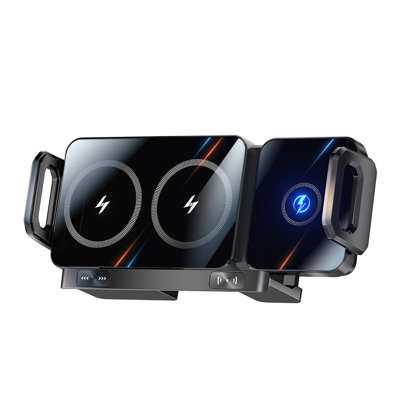 Сгъваем екран за мобилен телефон с изход за въздух, 15W бързо зареждане, сгъваем екран за мобилен телефон, държач за мобилен телефон с голям екран и кола