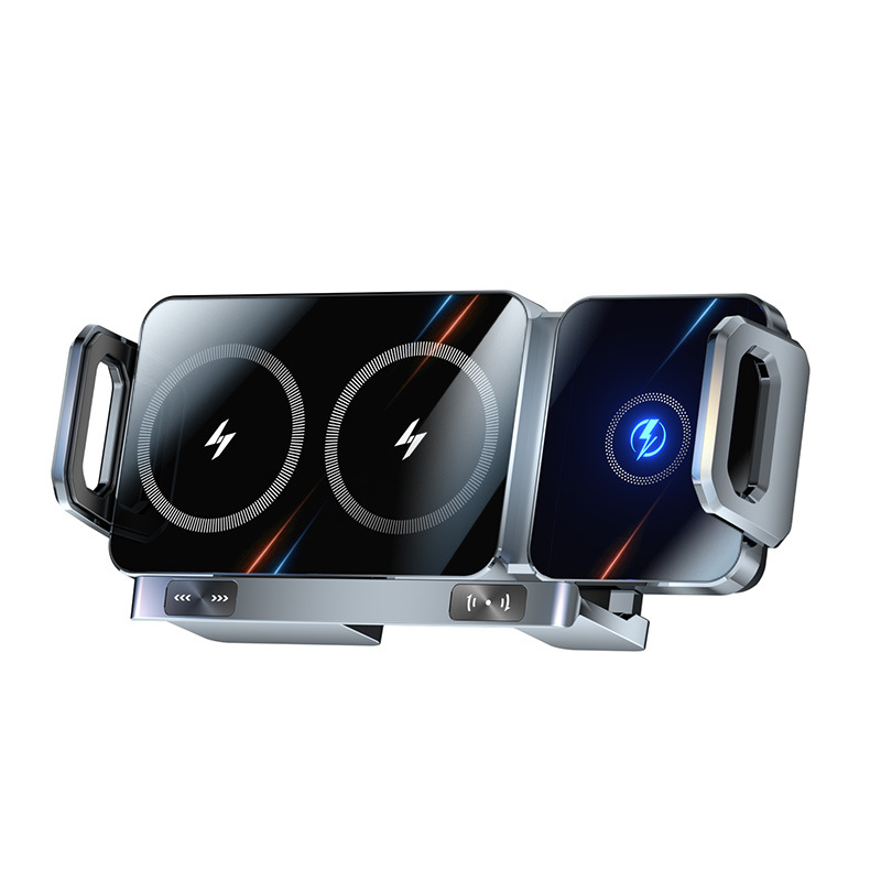 Сгъваем екран за мобилен телефон с изход за въздух, 15W бързо зареждане, сгъваем екран за мобилен телефон, държач за мобилен телефон с голям екран и кола