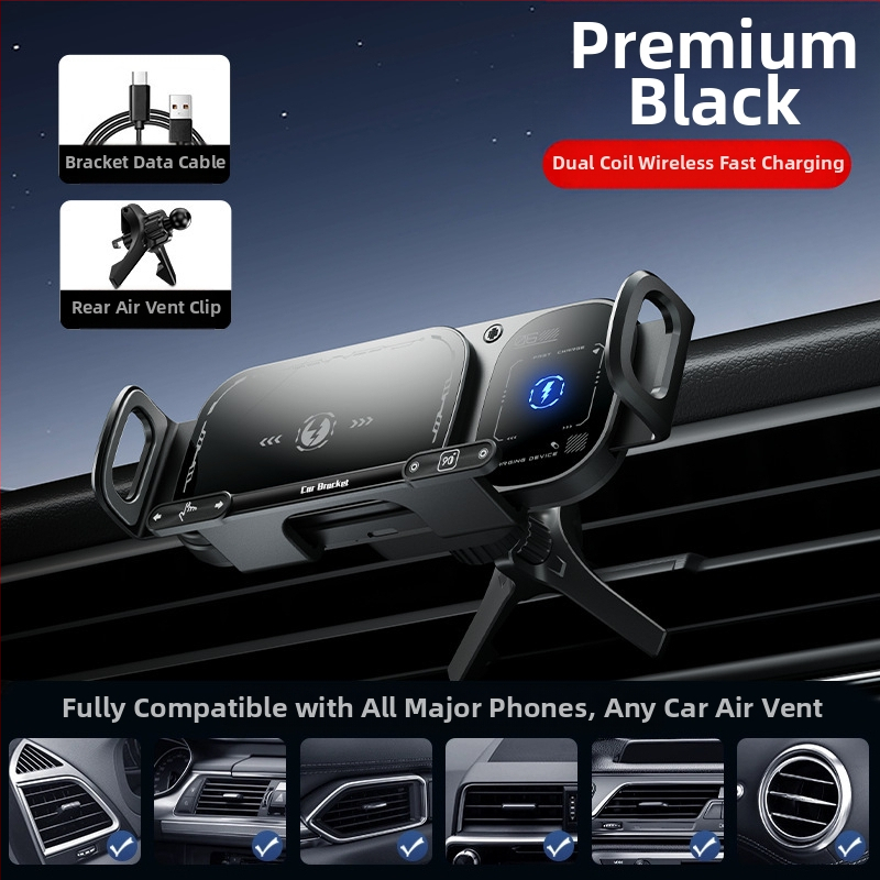 Сгъваем екран за мобилен телефон с изход за въздух, 15W бързо зареждане, сгъваем екран за мобилен телефон, държач за мобилен телефон с голям екран и кола