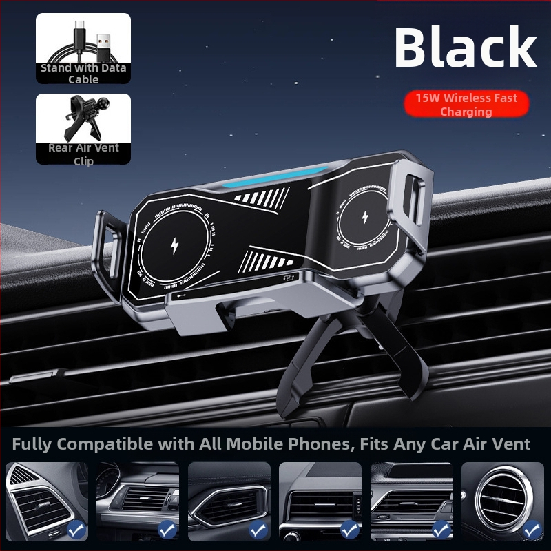 Сгъваем екран за мобилен телефон с изход за въздух, 15W бързо зареждане, сгъваем екран за мобилен телефон, държач за мобилен телефон с голям екран и кола