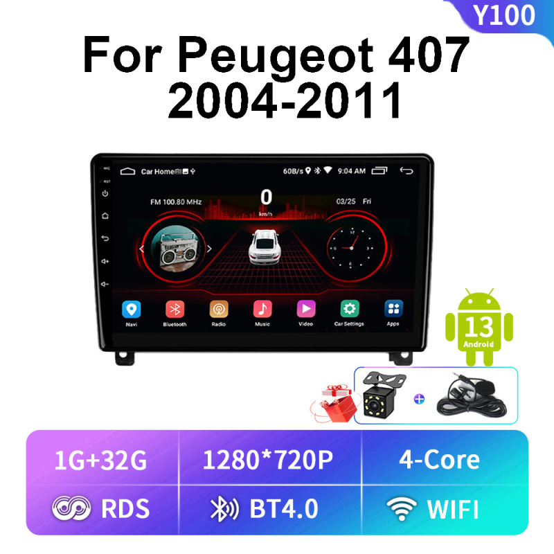 04-11 Android navigācijas automašīnas multimedija Bluetooth Carplay navigācija Peugeot Peugeot 407