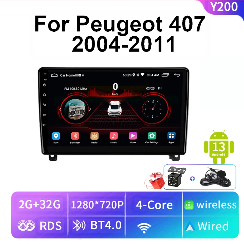 04-11 Android navigācijas automašīnas multimedija Bluetooth Carplay navigācija Peugeot Peugeot 407