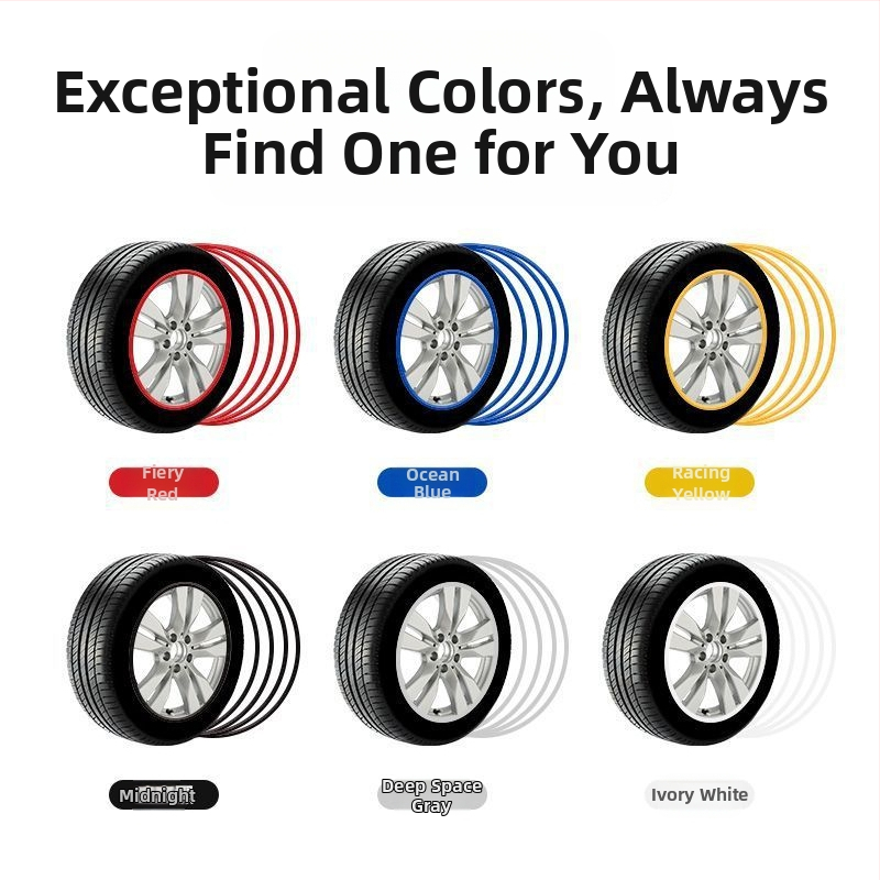 Защитна лента за главина на автомобилно колело, модифицирана декоративна лента за джанта на гуми, стикер за каросерия, лента против надраскване и сблъсък