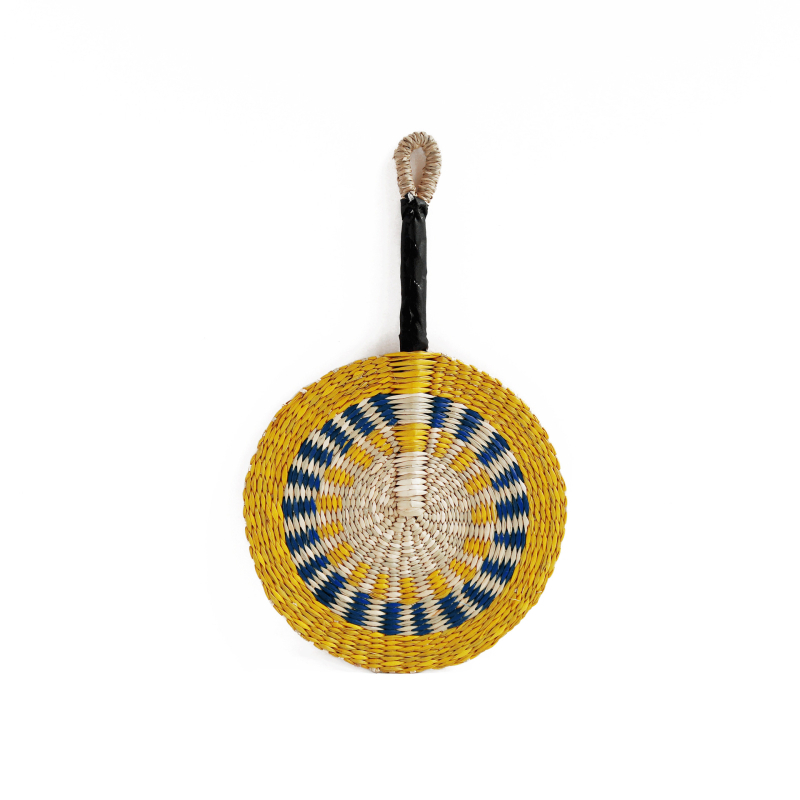 Vietnami imporditud käsitööna valminud õlgedest kootud lehvik, igapäevane Instagrami stiilis Aafrika elementide seinakaunistus, suvine