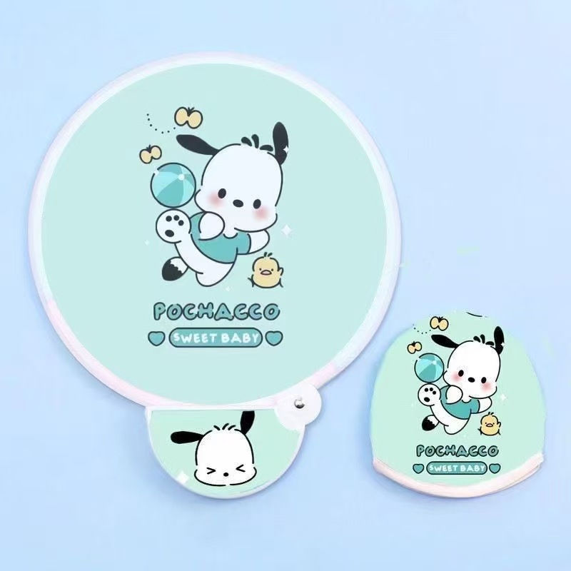 Xiao Xini koomiksist selfie-helkuriga kokkupandav ventilaator kaasaskantav koomiksirühma ventilaator suvine armas väike kaasaskantav ventilaator