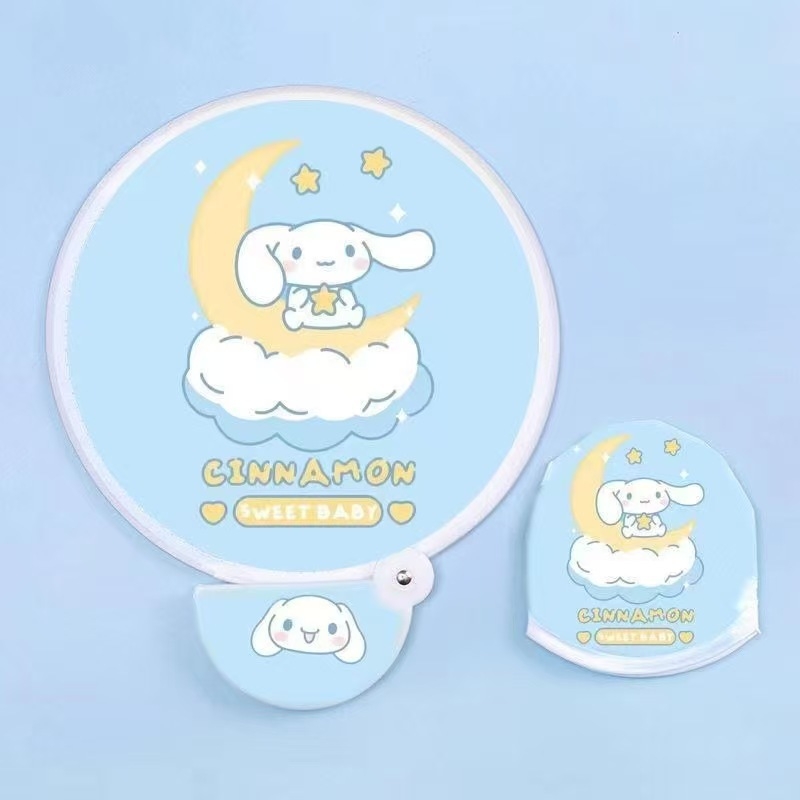 Xiao Xini koomiksist selfie-helkuriga kokkupandav ventilaator kaasaskantav koomiksirühma ventilaator suvine armas väike kaasaskantav ventilaator