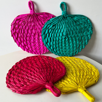 Hulgimüük õlgpalmi lehviku suvine fännikunst lahe hundinui lehe lehvik kootud käsitsi valmistatud kaasaskantav käsilehter seinale riputatav kaunistus