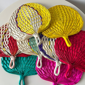 Hulgimüük õlgpalmi lehviku suvine fännikunst lahe hundinui lehe lehvik kootud käsitsi valmistatud kaasaskantav käsilehter seinale riputatav kaunistus