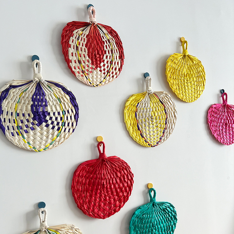 Hulgimüük õlgpalmi lehviku suvine fännikunst lahe hundinui lehe lehvik kootud käsitsi valmistatud kaasaskantav käsilehter seinale riputatav kaunistus