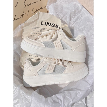 Vasarinis sijonas, kvėpuojantis, sportinis, laisvalaikio, balti batai, moteriški 2024 m. nauji, vasariniai, tinkliniai batai su didelėmis pirštais, lentos formos batai