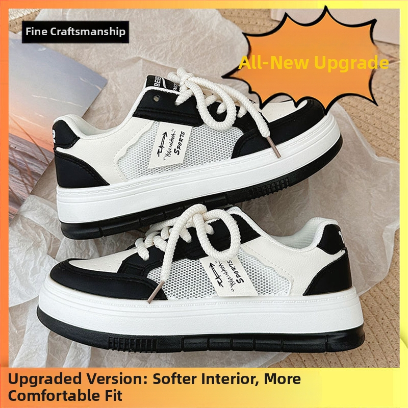 Vasarinis sijonas, kvėpuojantis, sportinis, laisvalaikio, balti batai, moteriški 2024 m. nauji, vasariniai, tinkliniai batai su didelėmis pirštais, lentos formos batai