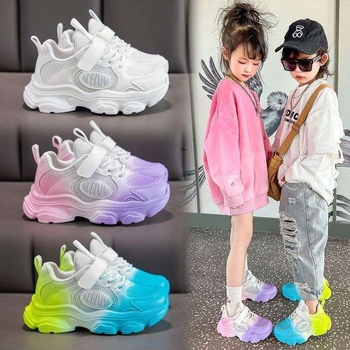 Tüdrukute kingad võrgust pehme tallaga Torre valged kingad uued 2025 laste kevad- ja sügiskingad hingavad jooksukatsed