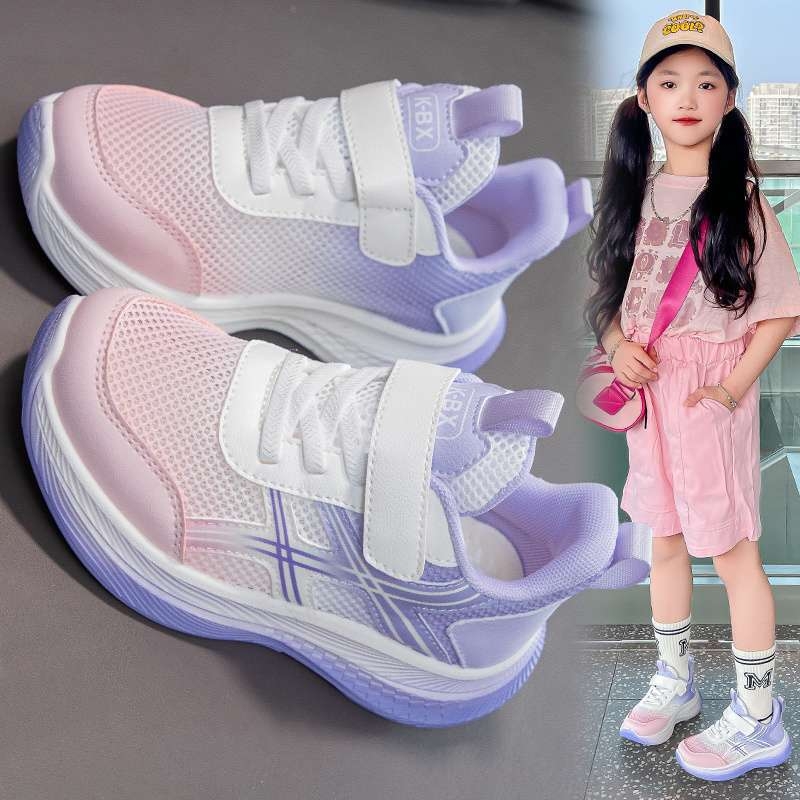 Tüdrukute kingad võrgust pehme tallaga Torre valged kingad uued 2025 laste kevad- ja sügiskingad hingavad jooksukatsed