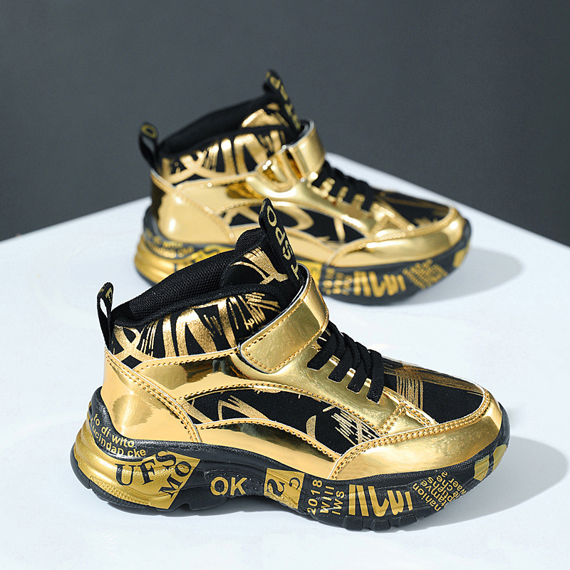 Poiste kingad, Poiste kõrged spordijalatsid, 6-12 aastat, Sügis ja talv, Uued nahkkattega laste jooksujalatsid, Kulumiskindlad