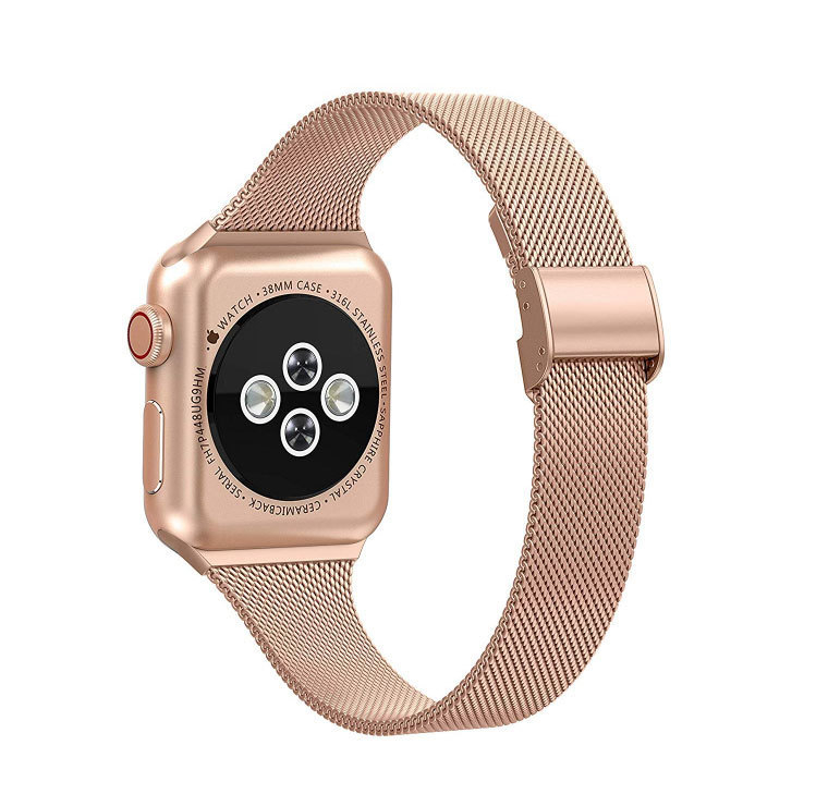 Sobib Apple Watch iwatch7 6-le, väikese vöökohaga kokkutõmbuv roostevabast terasest 45/41mm Milan rihm SE metallist vöö
