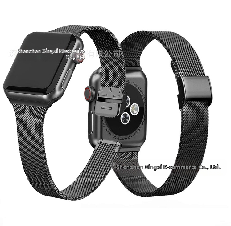 Sobib Apple Watch iwatch7 6-le, väikese vöökohaga kokkutõmbuv roostevabast terasest 45/41mm Milan rihm SE metallist vöö
