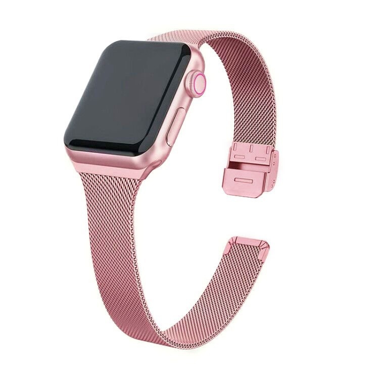 Sobib Apple Watch iwatch7 6-le, väikese vöökohaga kokkutõmbuv roostevabast terasest 45/41mm Milan rihm SE metallist vöö