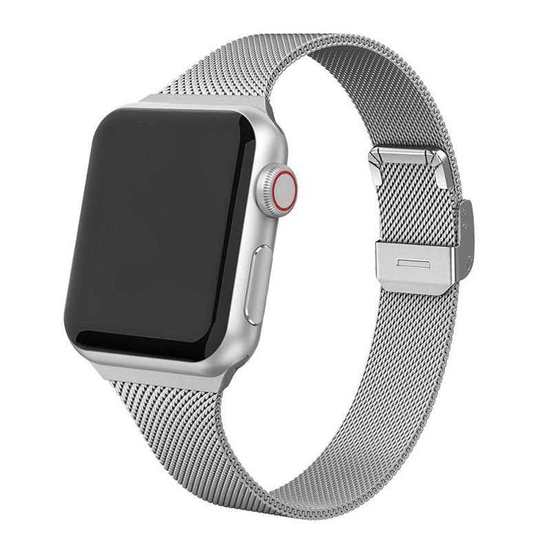 Sobib Apple Watch iwatch7 6-le, väikese vöökohaga kokkutõmbuv roostevabast terasest 45/41mm Milan rihm SE metallist vöö