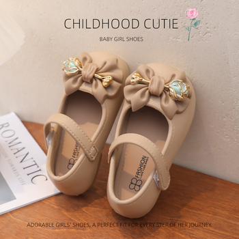 Bērnu pupiņu formas apavi meitenēm 2025. gada pavasara un rudens modeļiem, jauni, neslīdoši, mīksti, apakšā esoši mazuļu princeses apavi, moderni, personalizēti ārzemju stilā