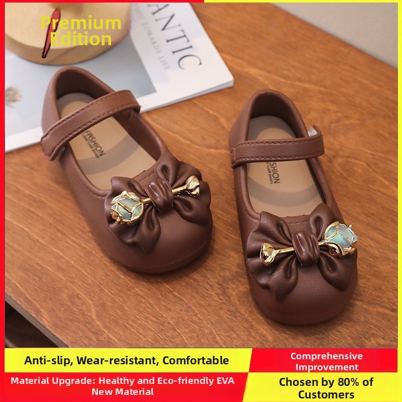 Bērnu pupiņu formas apavi meitenēm 2025. gada pavasara un rudens modeļiem, jauni, neslīdoši, mīksti, apakšā esoši mazuļu princeses apavi, moderni, personalizēti ārzemju stilā