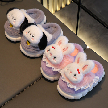 Laste puuvillased sussid fliisvoodriga, paksud, soojad, libisemiskindlad, meeste ja naiste väikese ja keskmise suurusega beebiplüssjalatsid talveks