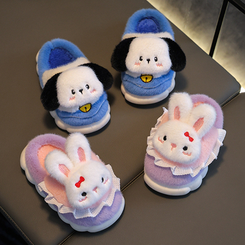 Laste puuvillased sussid fliisvoodriga, paksud, soojad, libisemiskindlad, meeste ja naiste väikese ja keskmise suurusega beebiplüssjalatsid talveks