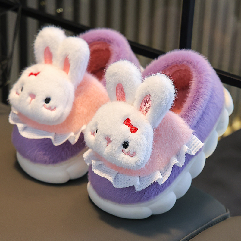 Laste puuvillased sussid fliisvoodriga, paksud, soojad, libisemiskindlad, meeste ja naiste väikese ja keskmise suurusega beebiplüssjalatsid talveks