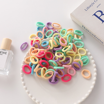 600 laste juuksekummi, pöidla suurused väikesed rõngad, suure elastsusega, õmblusteta ja peanahale õrnad, beebirätiku rõngad, printsessikujulised kummirõngad