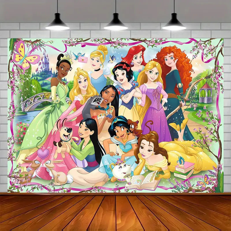 Väliskaubandus Amazoni peo taustfotograafia sünnipäevapeo fotobänner printsess koomiksianimatsioon