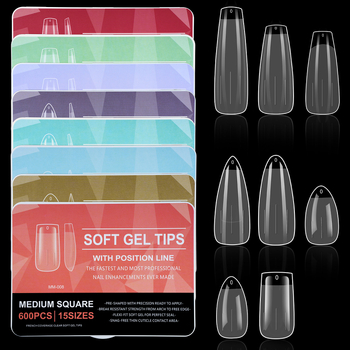 Piiriülesed populaarsed maniküüriplaastrid, kantavad pikendused, õmblusteta läbipaistvad mandlikujulised ruudukujulised trapetsikujulised õhukesed kunstküüned
