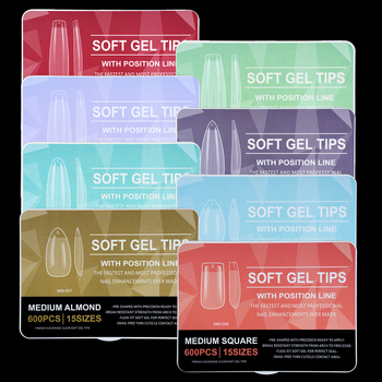 Piiriülesed populaarsed maniküüriplaastrid, kantavad pikendused, õmblusteta läbipaistvad mandlikujulised ruudukujulised trapetsikujulised õhukesed kunstküüned