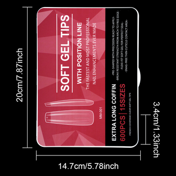 Piiriülesed populaarsed maniküüriplaastrid, kantavad pikendused, õmblusteta läbipaistvad mandlikujulised ruudukujulised trapetsikujulised õhukesed kunstküüned