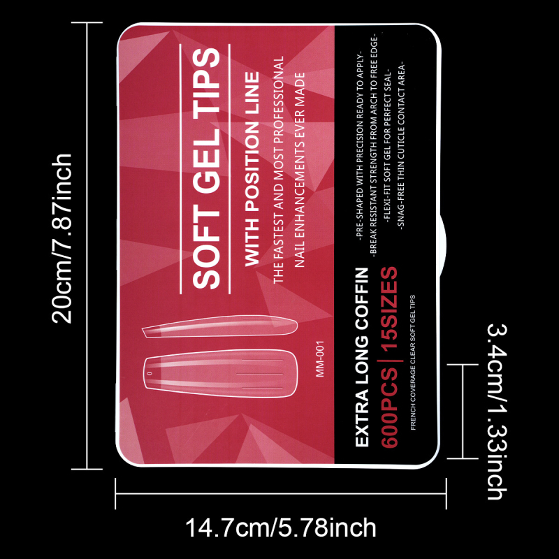 Piiriülesed populaarsed maniküüriplaastrid, kantavad pikendused, õmblusteta läbipaistvad mandlikujulised ruudukujulised trapetsikujulised õhukesed kunstküüned