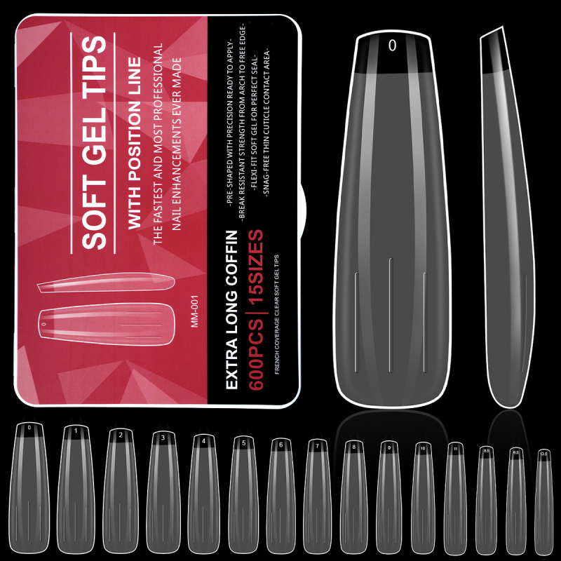 Piiriülesed populaarsed maniküüriplaastrid, kantavad pikendused, õmblusteta läbipaistvad mandlikujulised ruudukujulised trapetsikujulised õhukesed kunstküüned
