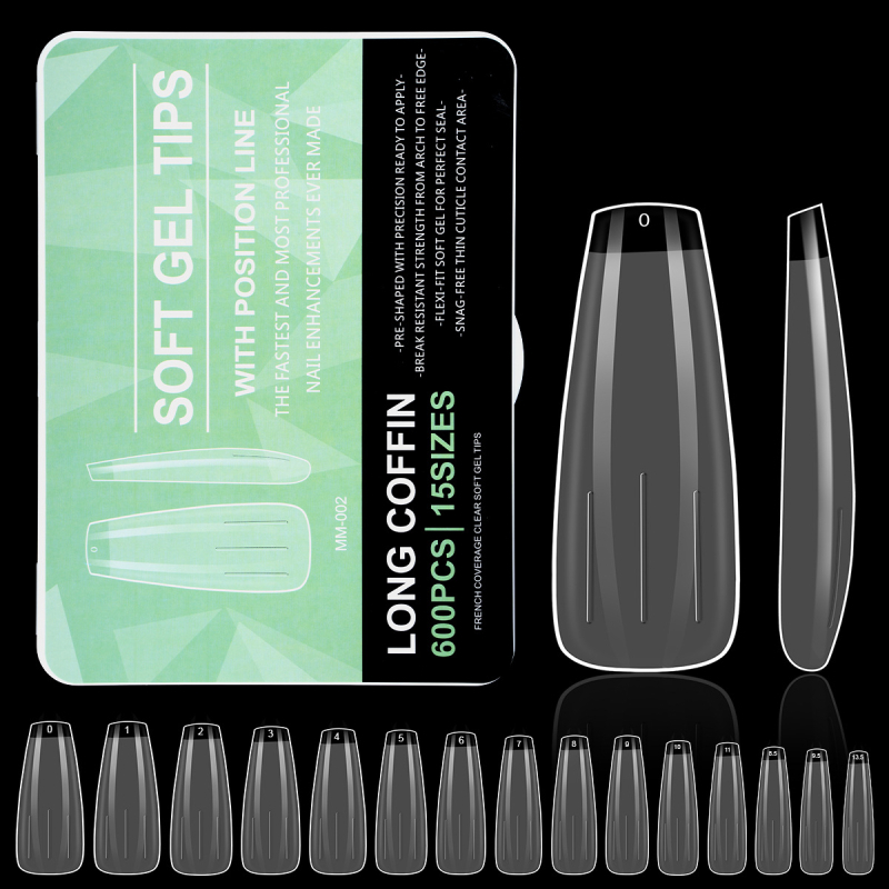 Piiriülesed populaarsed maniküüriplaastrid, kantavad pikendused, õmblusteta läbipaistvad mandlikujulised ruudukujulised trapetsikujulised õhukesed kunstküüned