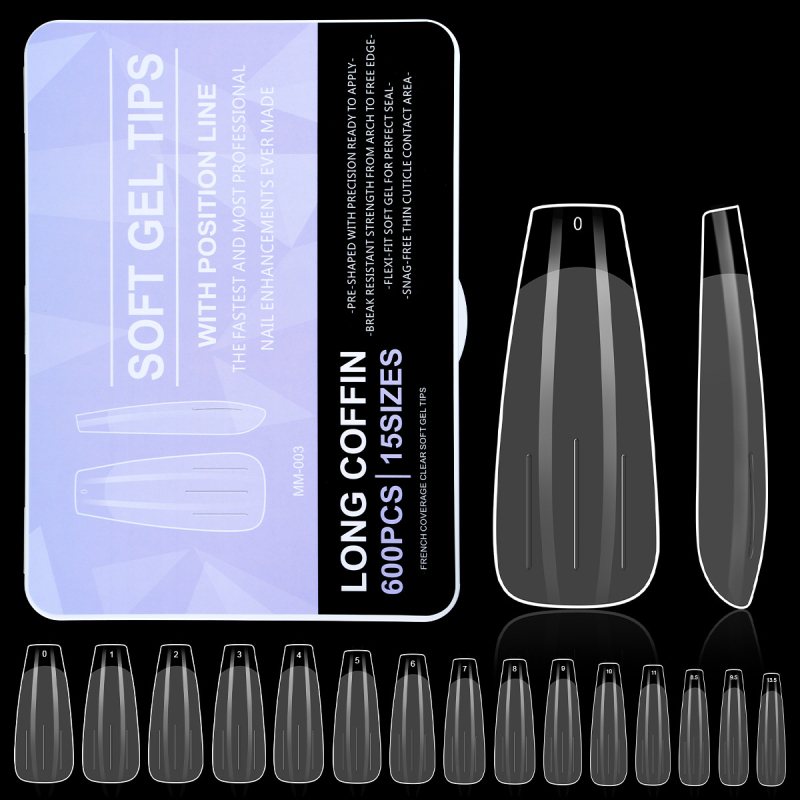 Piiriülesed populaarsed maniküüriplaastrid, kantavad pikendused, õmblusteta läbipaistvad mandlikujulised ruudukujulised trapetsikujulised õhukesed kunstküüned